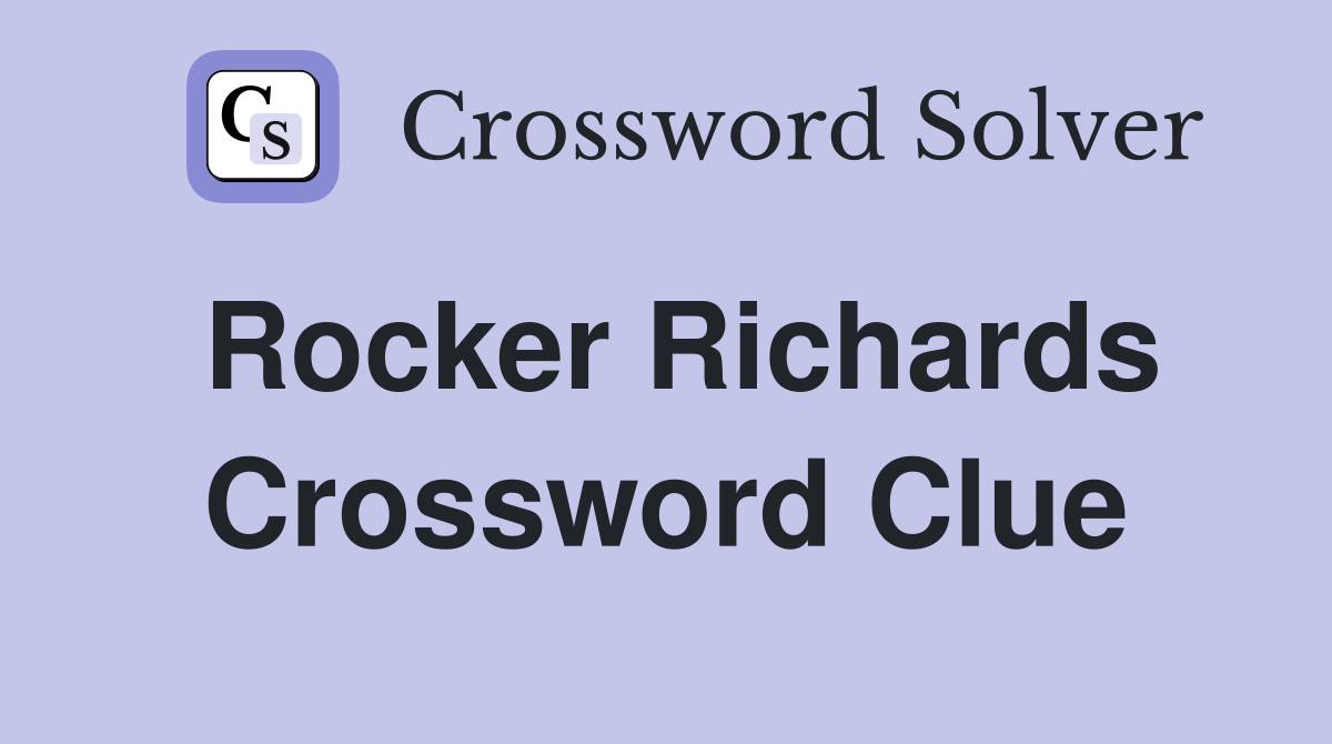 Rocker Richards Crossword Clue