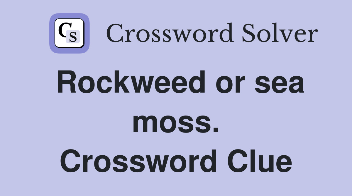 Rockweed or sea moss. Crossword Clue