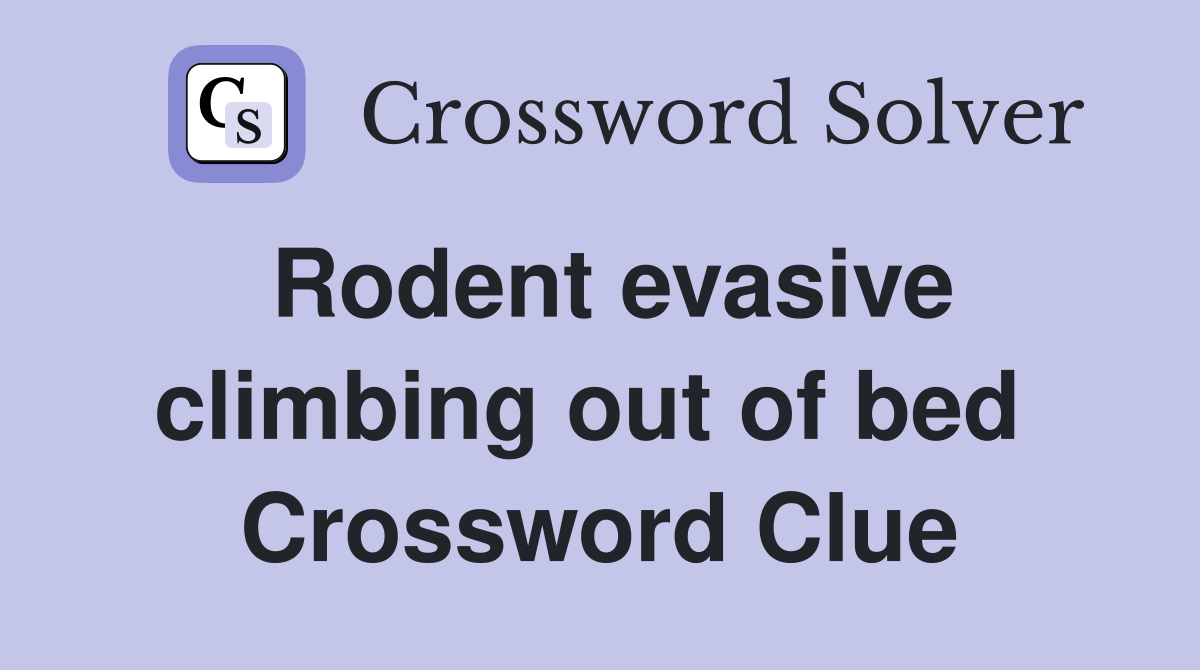 Rodent evasive climbing out of bed  Crossword Clue