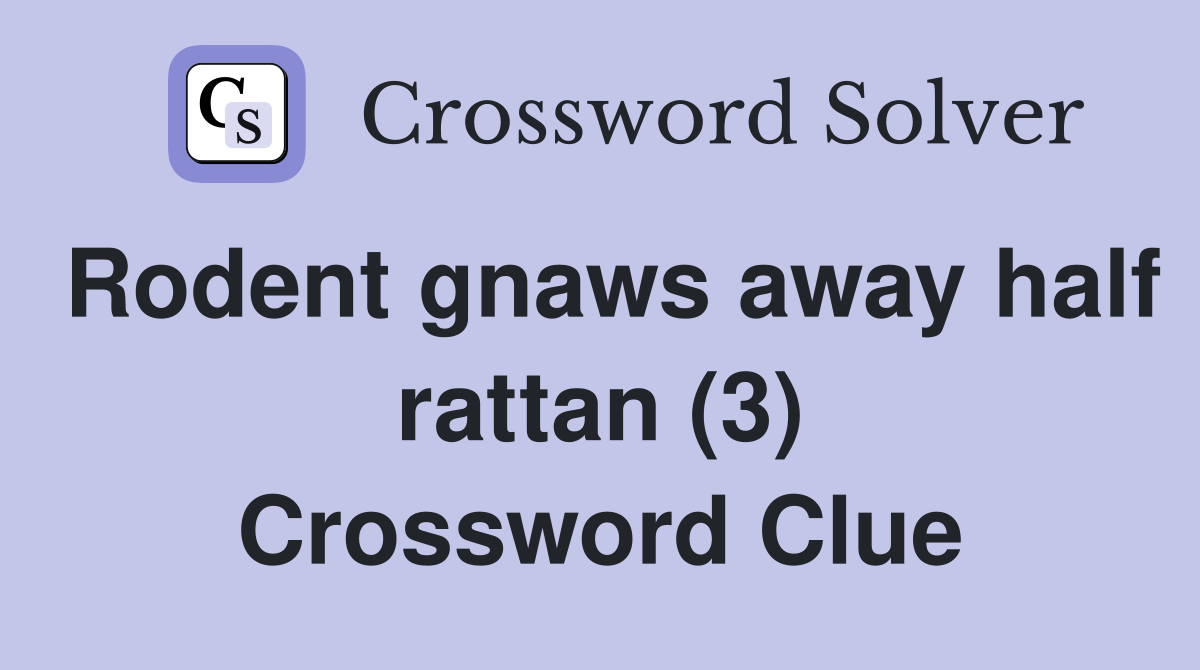 Rodent gnaws away half rattan (3) Crossword Clue