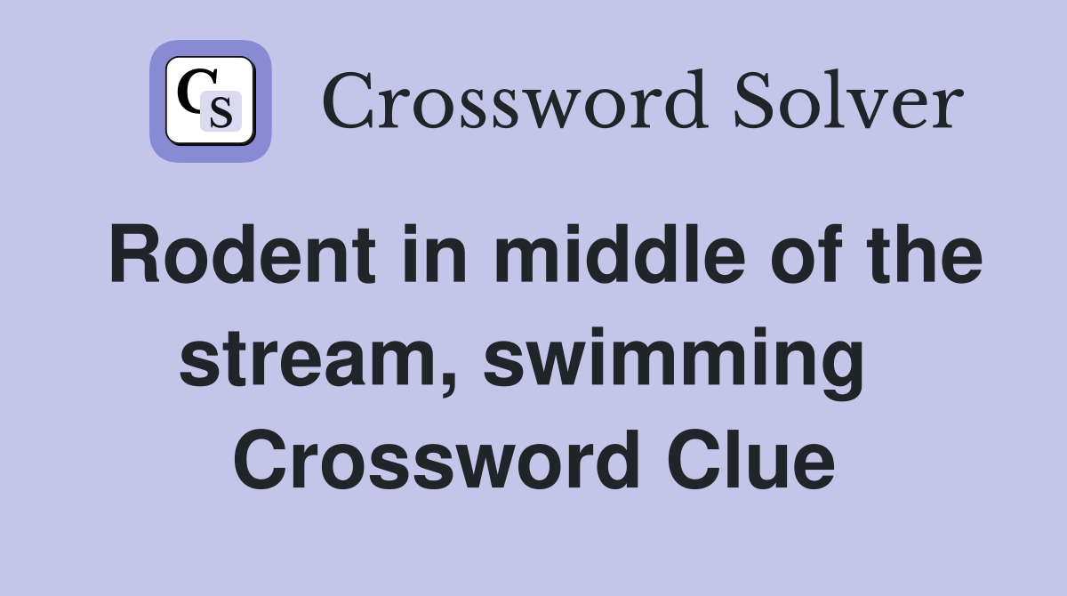 Rodent in middle of the stream, swimming  Crossword Clue