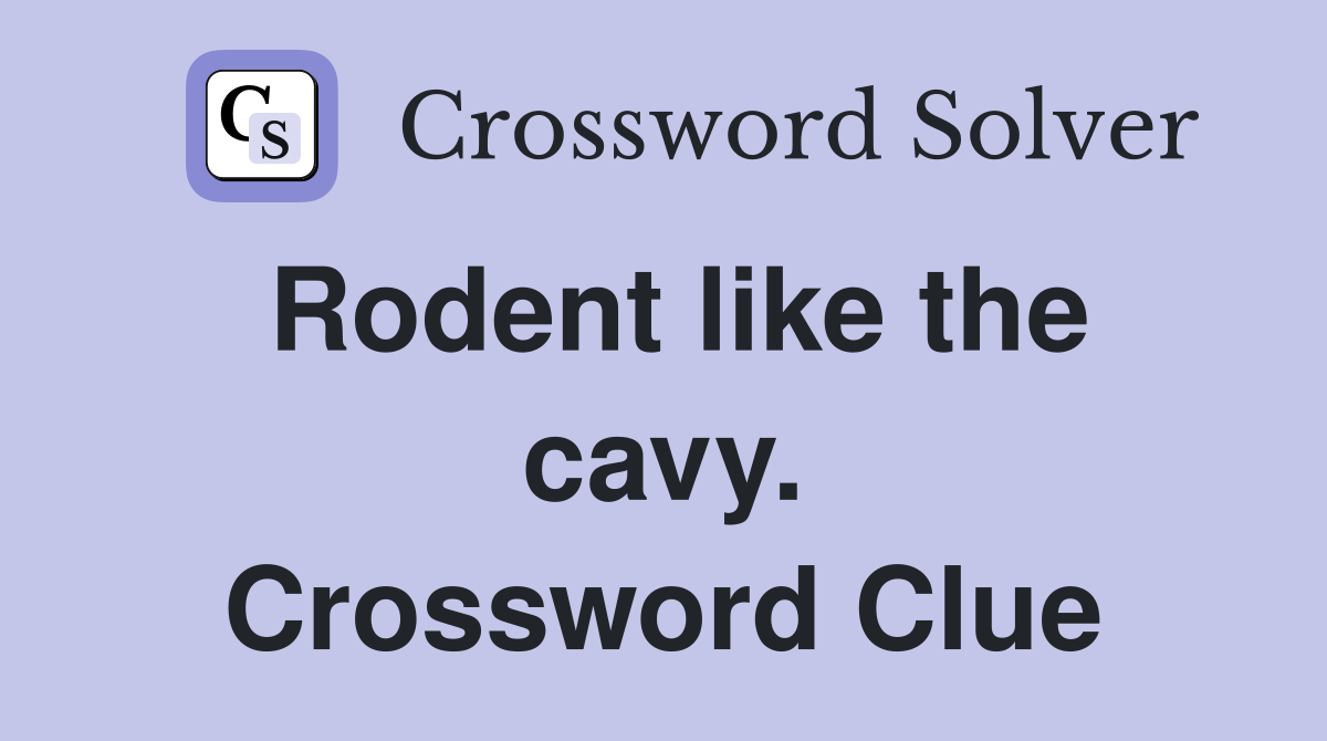 Rodent like the cavy. Crossword Clue