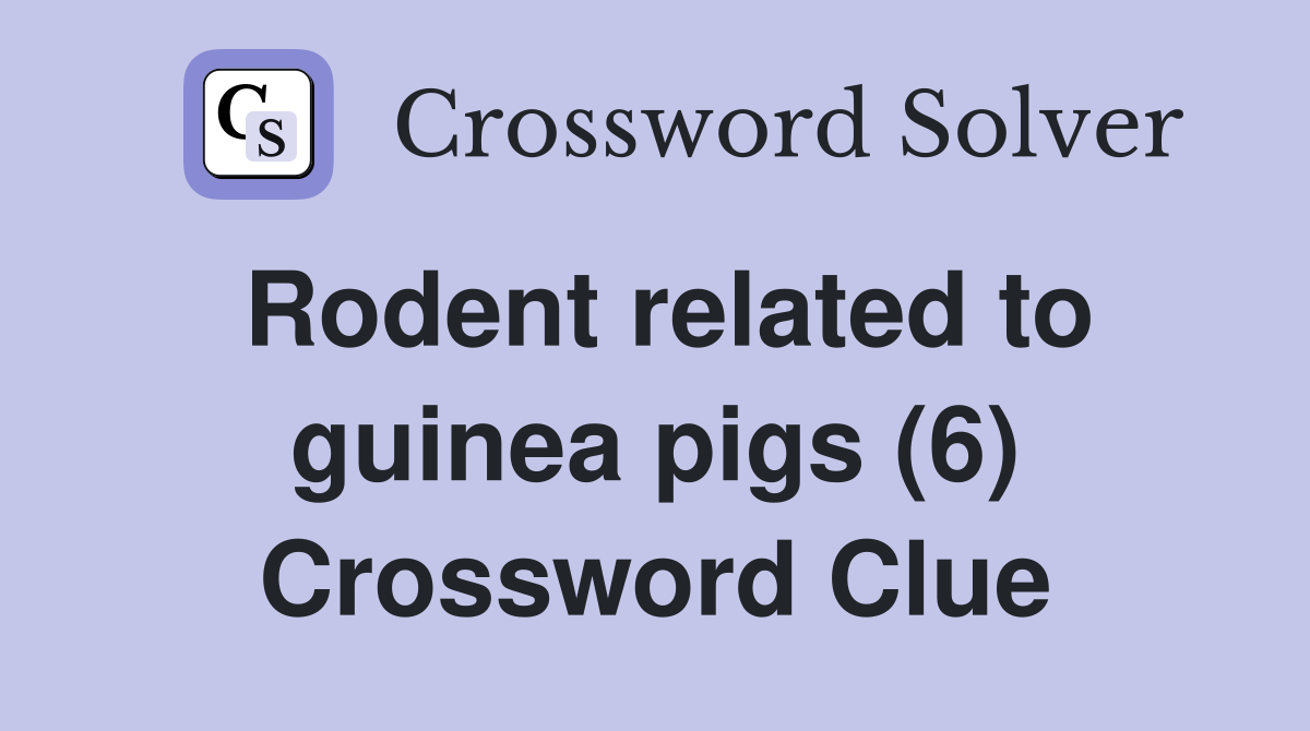 Rodent related to guinea pigs (6) Crossword Clue