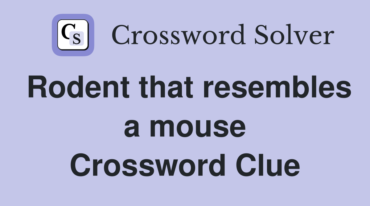 Rodent that resembles a mouse Crossword Clue