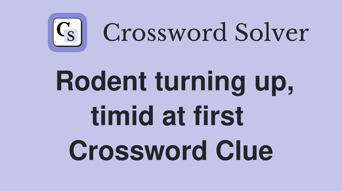 Rodent turning up, timid at first  Crossword Clue