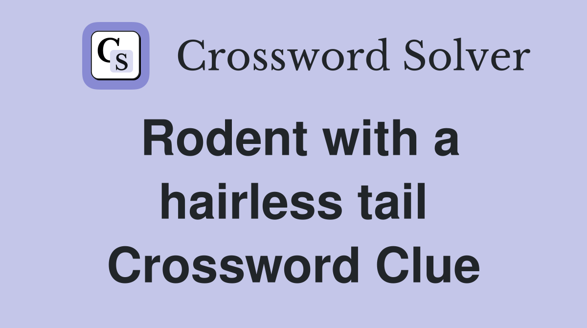 Rodent with a hairless tail Crossword Clue