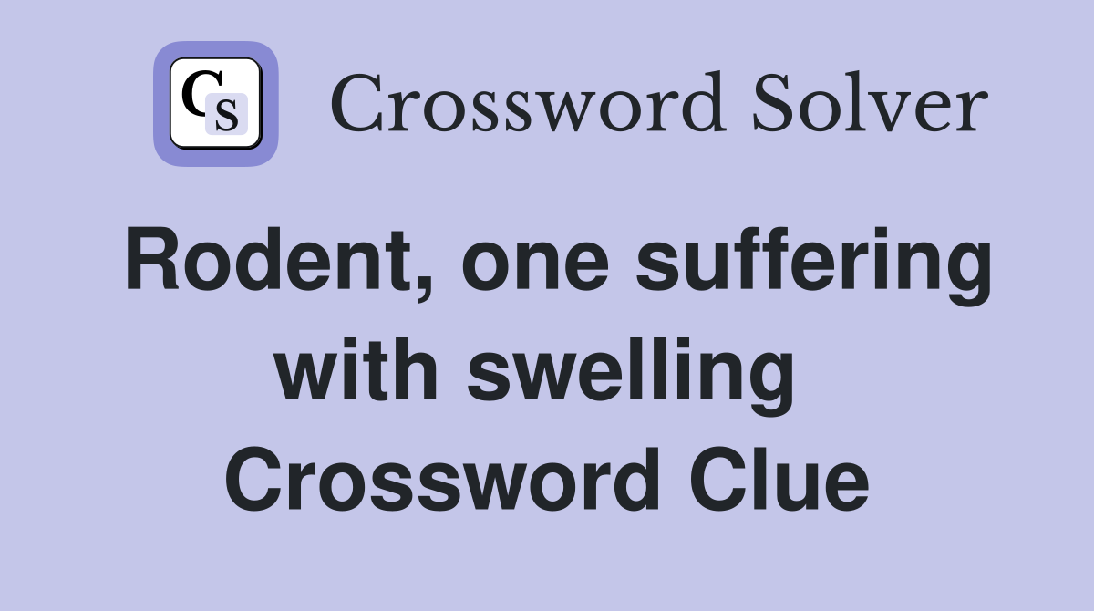 Rodent, one suffering with swelling  Crossword Clue