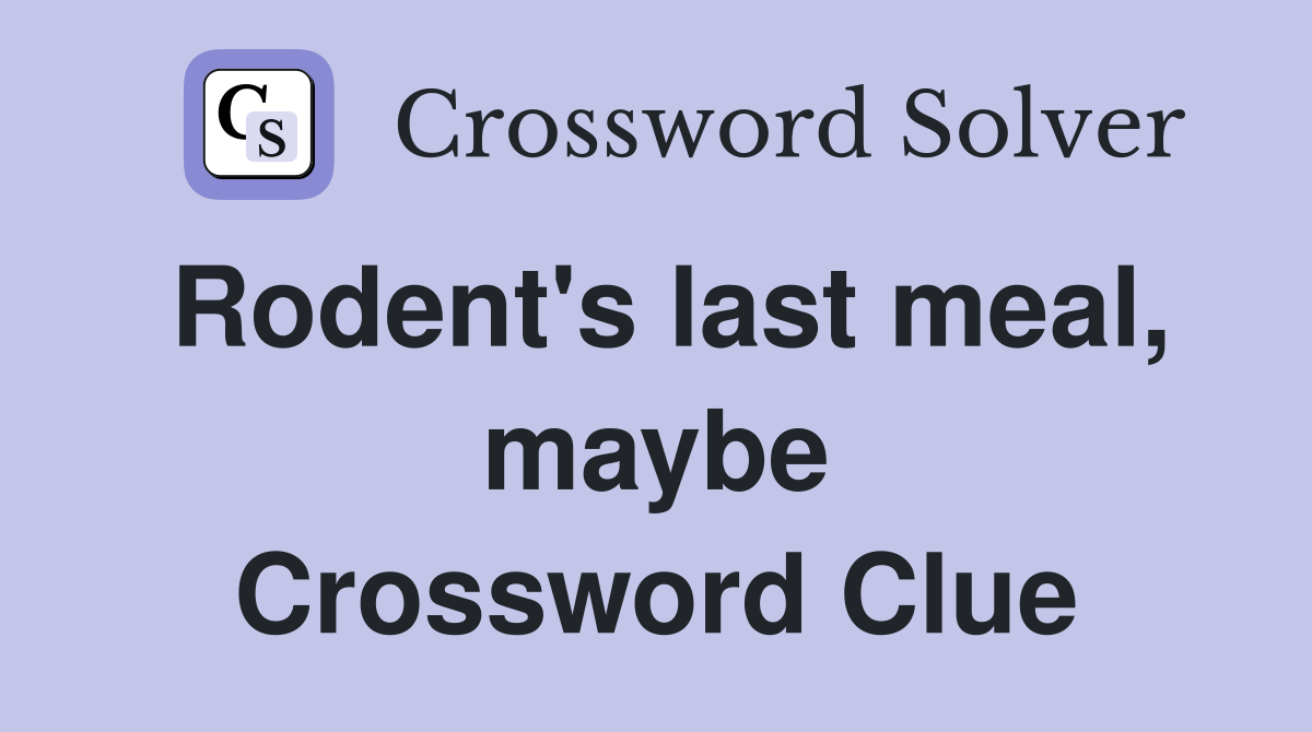 Rodent's last meal, maybe Crossword Clue