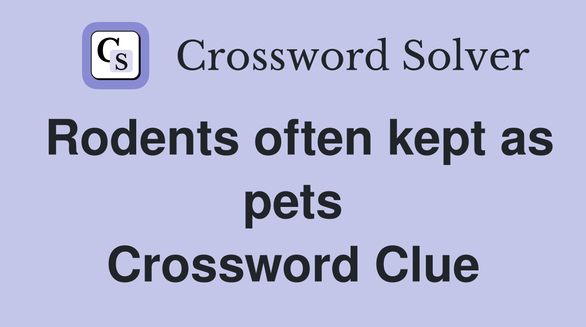 Rodents often kept as pets Crossword Clue