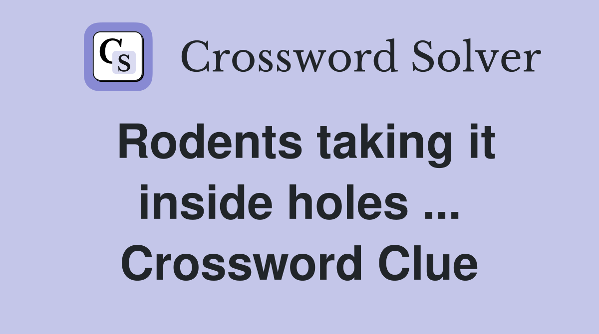 Rodents taking it inside holes ... Crossword Clue