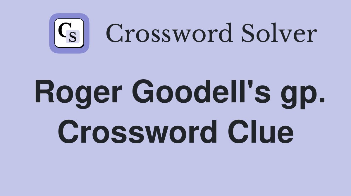 Roger Goodell's gp. Crossword Clue