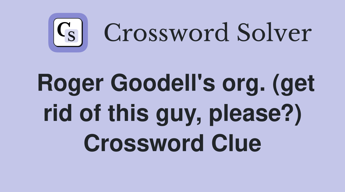 Roger Goodell's org. (get rid of this guy, please?) Crossword Clue
