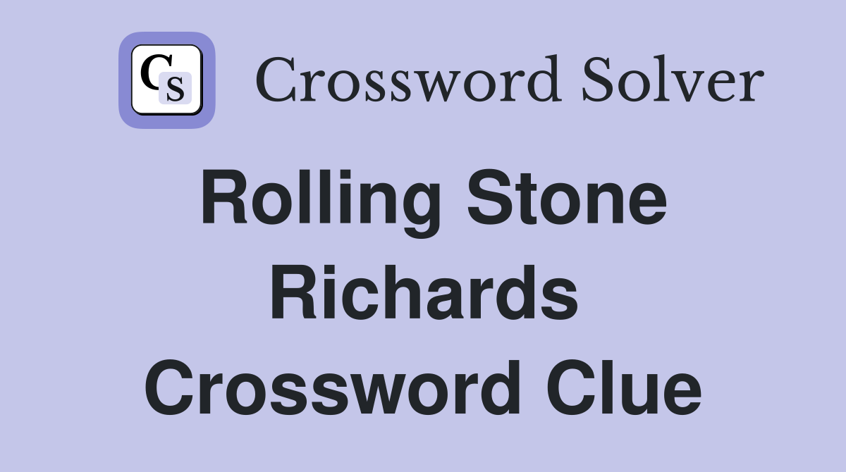 Rolling Stone Richards Crossword Clue