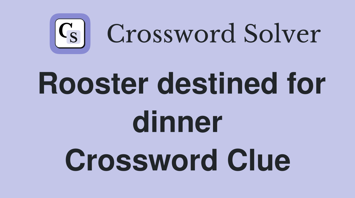 Rooster destined for dinner Crossword Clue