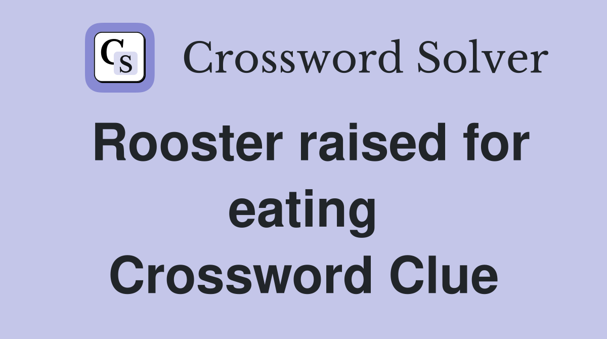 Rooster raised for eating Crossword Clue