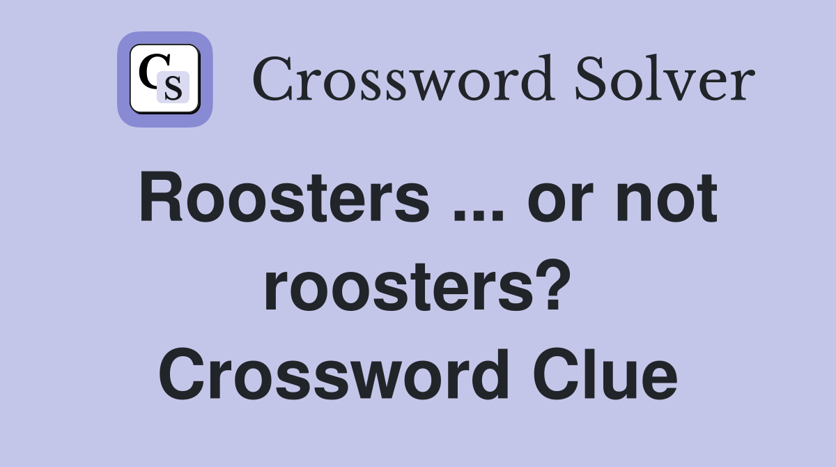 Roosters ... or not roosters? Crossword Clue