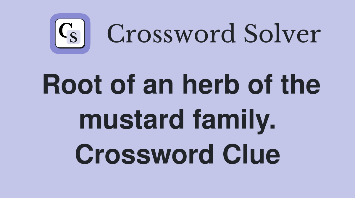Root of an herb of the mustard family. Crossword Clue