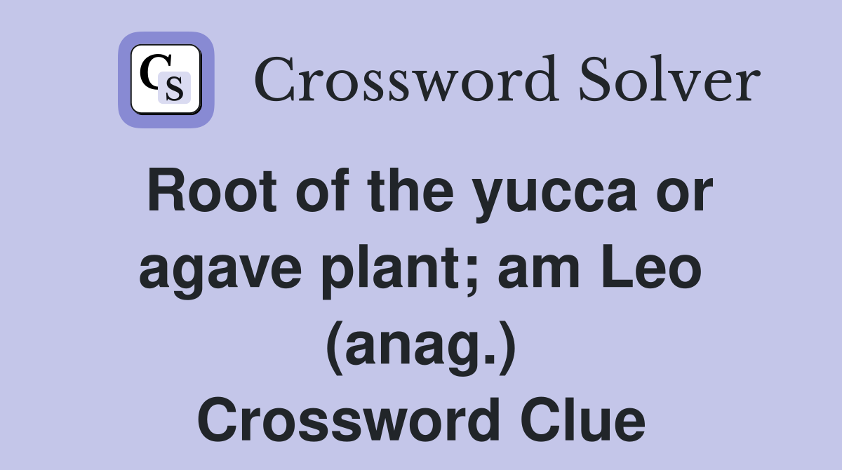 Root of the yucca or agave plant; am Leo (anag.) Crossword Clue