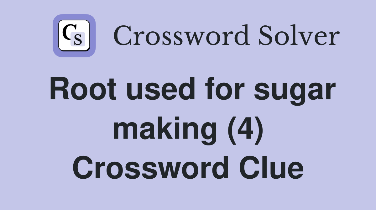 Root used for sugar making (4) Crossword Clue