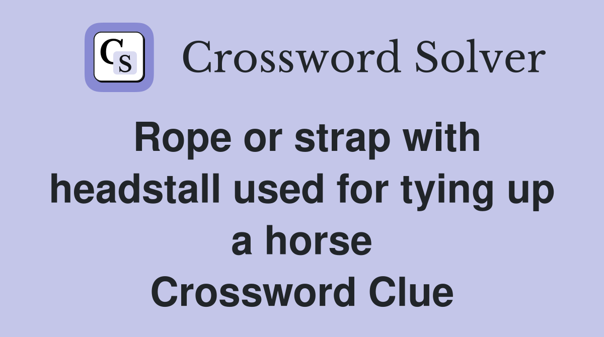Rope or strap with headstall used for tying up a horse Crossword Clue