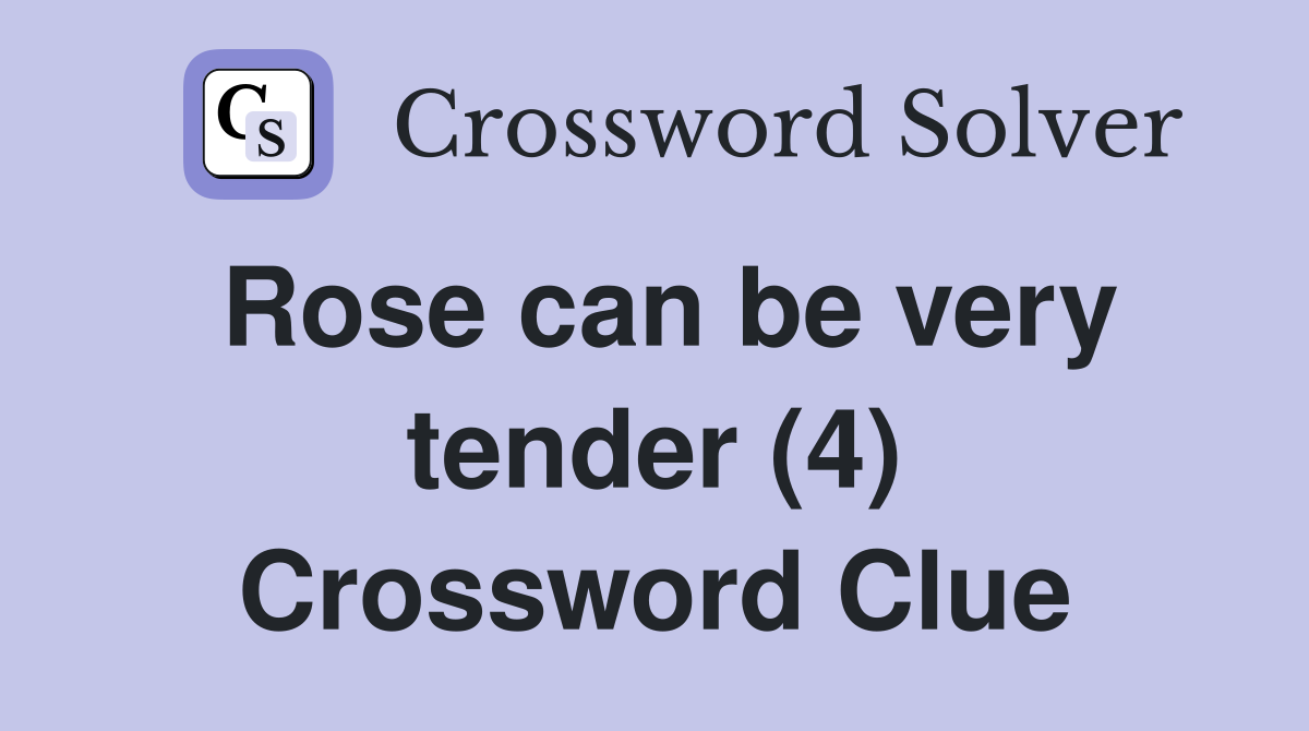 Rose can be very tender (4) Crossword Clue