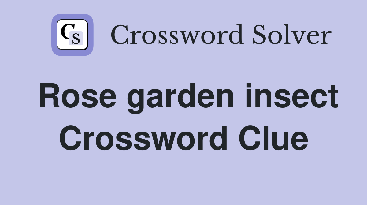 Rose garden insect Crossword Clue