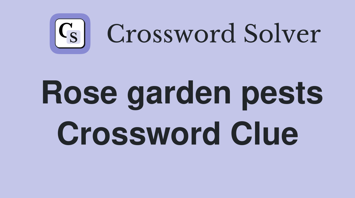 Rose garden pests Crossword Clue