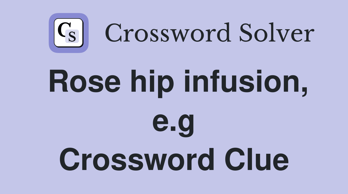 Rose hip infusion, e.g Crossword Clue