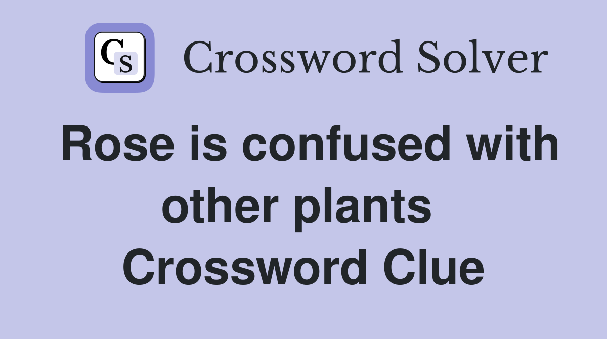 Rose is confused with other plants  Crossword Clue