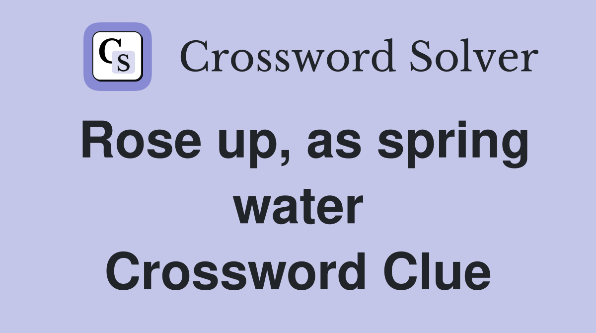 Rose up, as spring water Crossword Clue