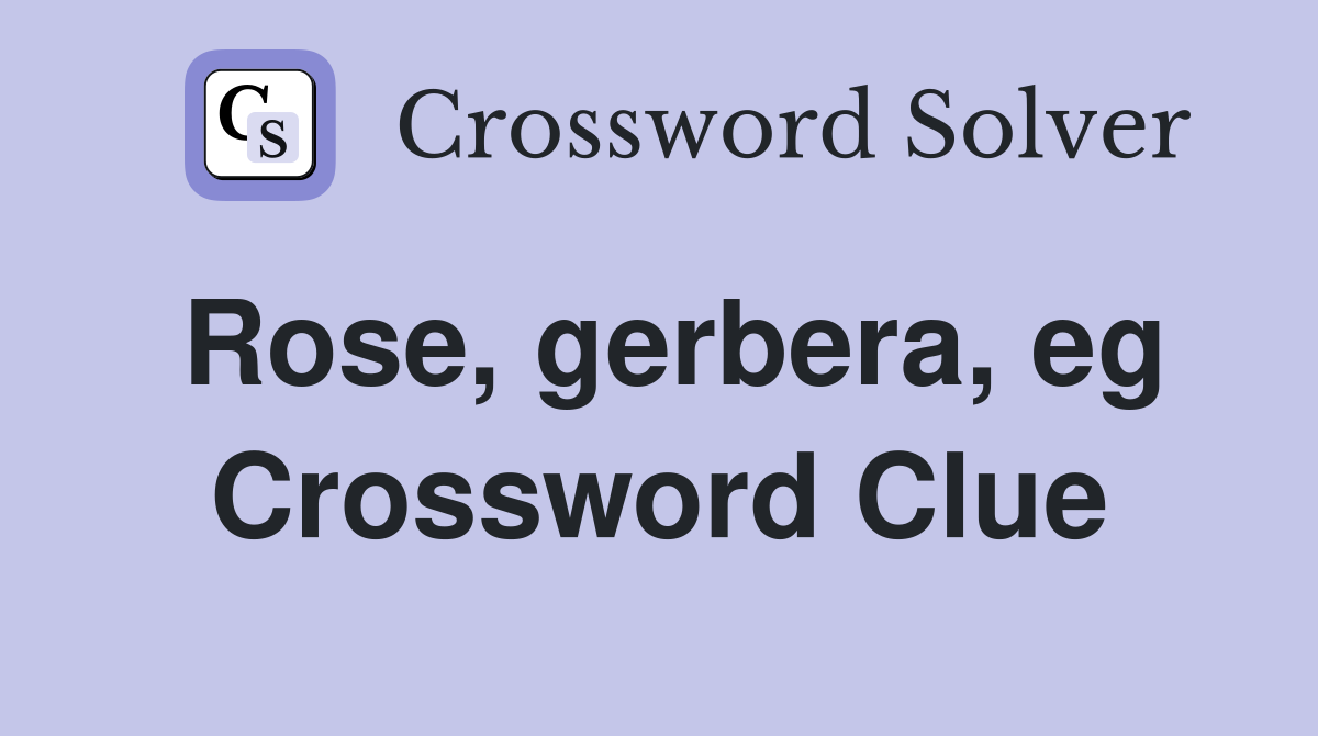 Rose, gerbera, eg Crossword Clue