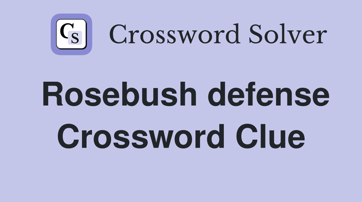 Rosebush defense Crossword Clue