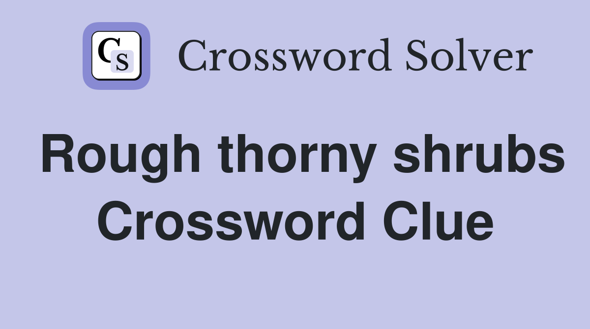 Rough thorny shrubs Crossword Clue