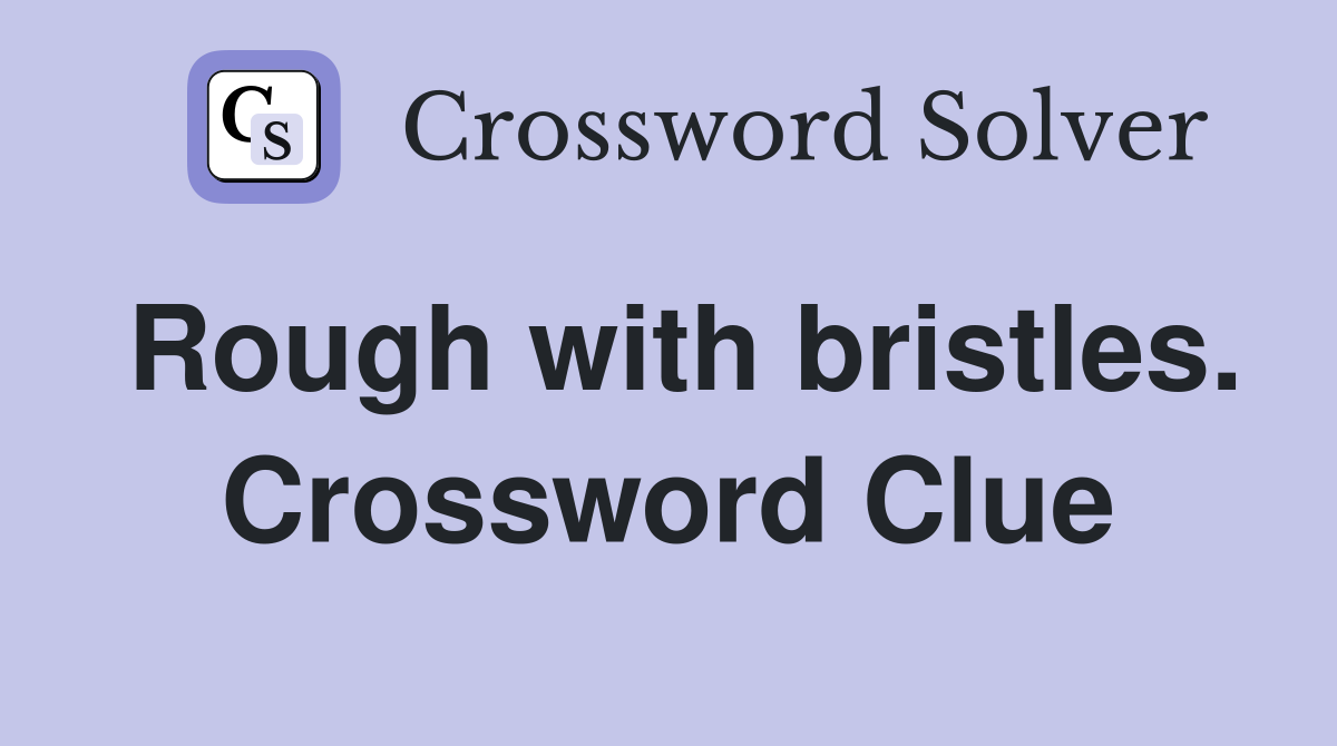 Rough with bristles. Crossword Clue