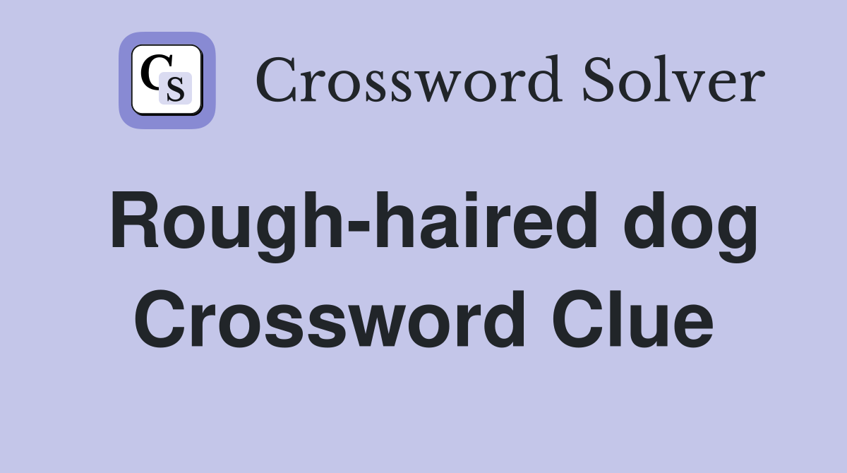 Rough-haired dog Crossword Clue