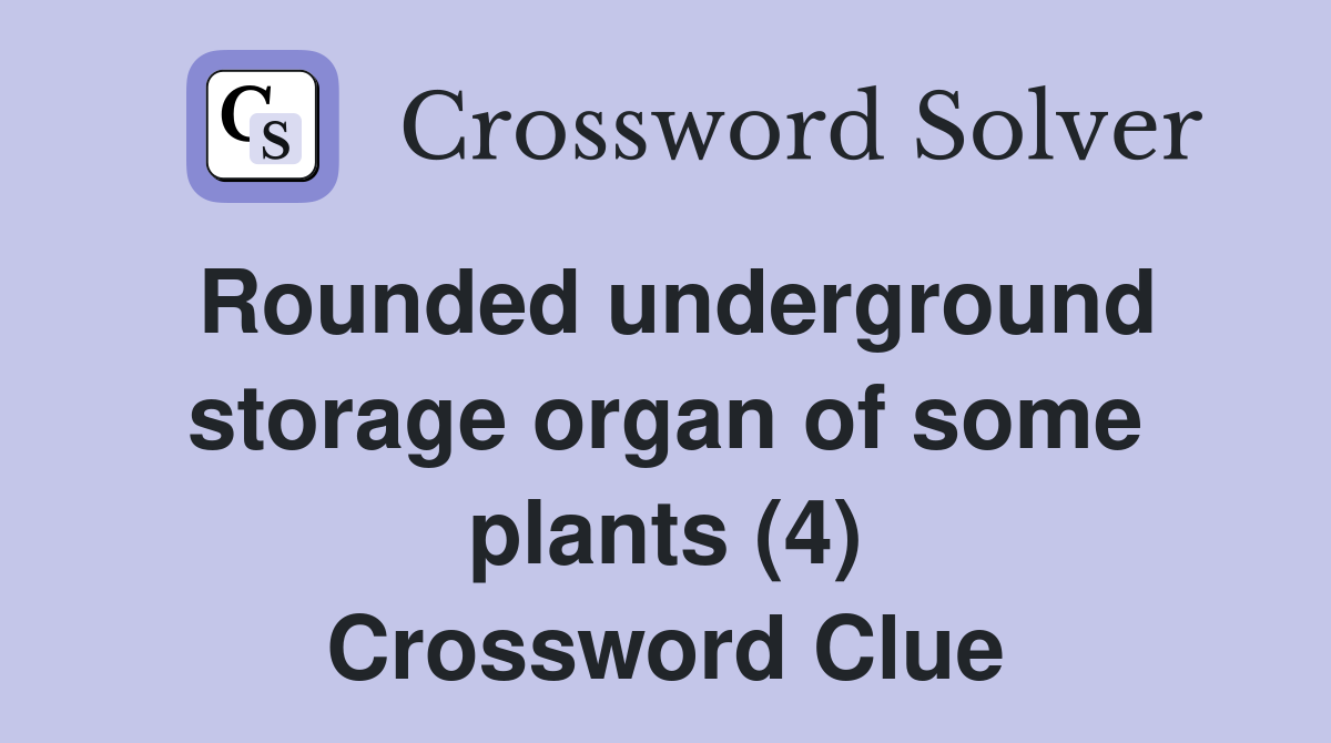 Rounded underground storage organ of some plants (4) Crossword Clue