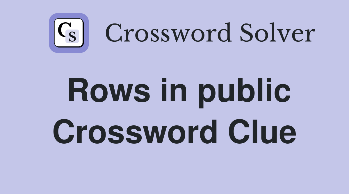 Rows in public Crossword Clue