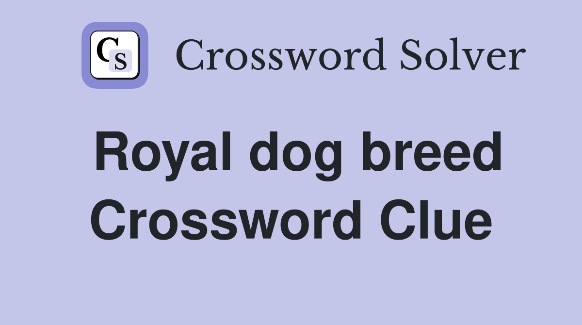 Royal dog breed Crossword Clue