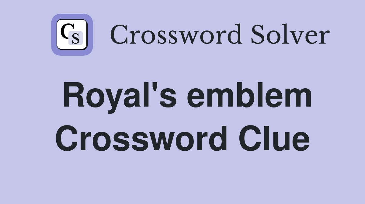 Royal's emblem Crossword Clue