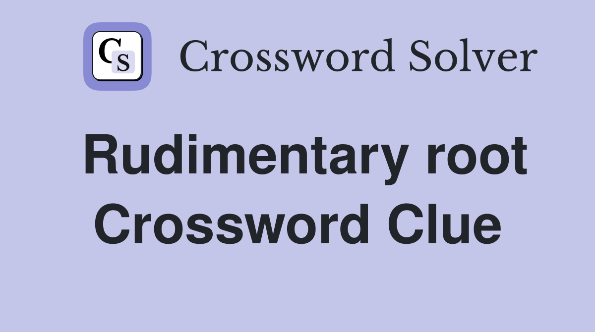 Rudimentary root Crossword Clue
