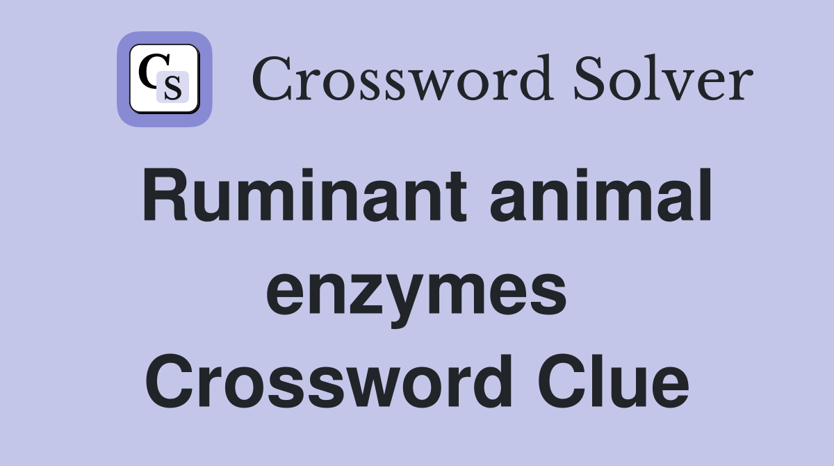 Ruminant animal enzymes Crossword Clue