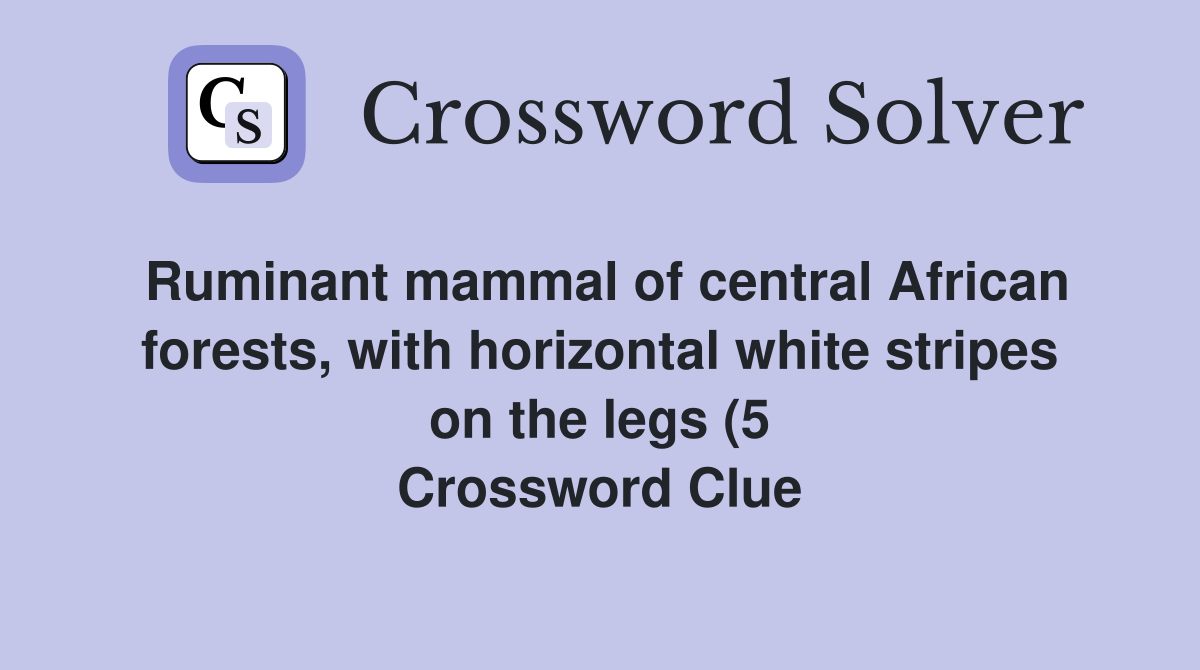Ruminant mammal of central African forests with horizontal white Ruminant mammal of central African forests with horizontal white