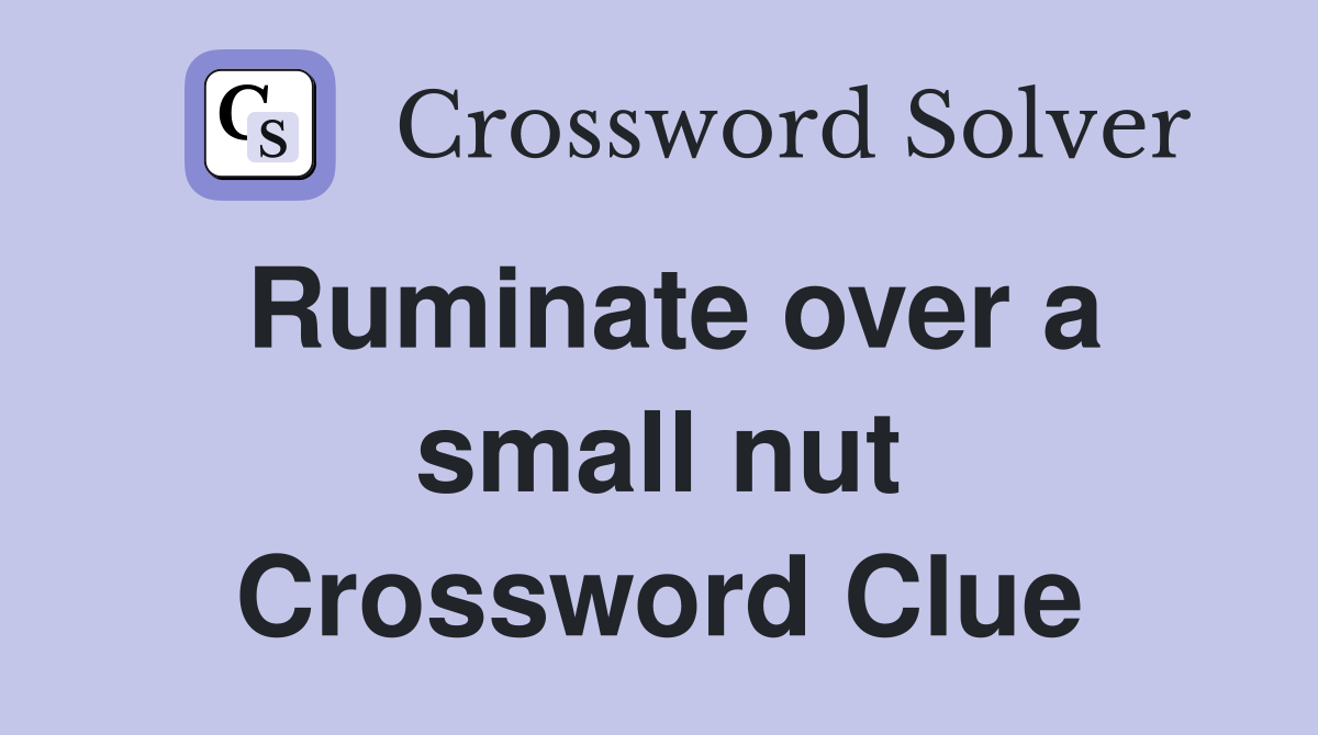 Ruminate over a small nut Crossword Clue