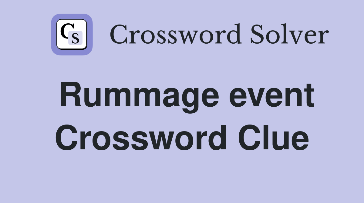 Rummage event Crossword Clue