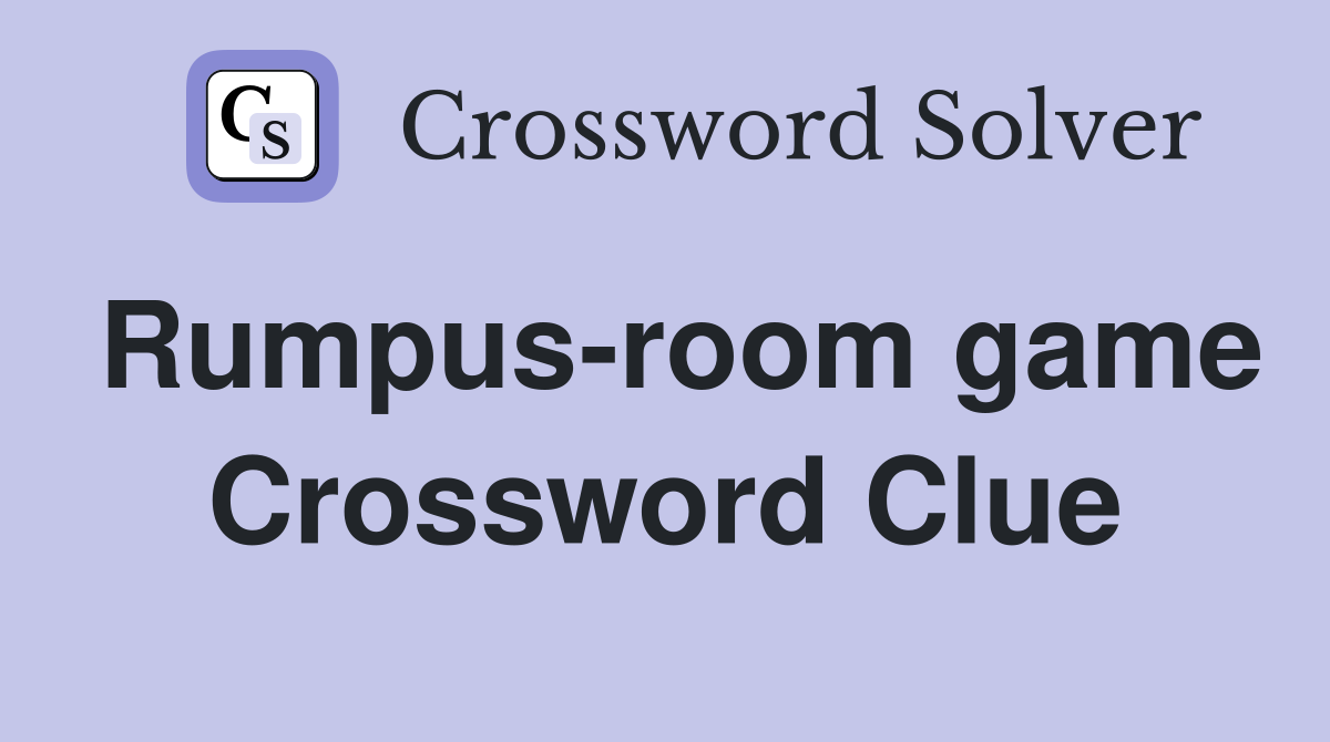 Rumpus-room game Crossword Clue
