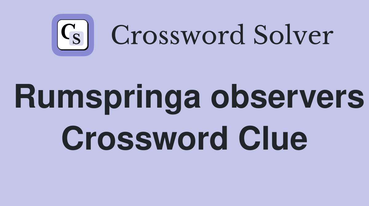 Rumspringa observers Crossword Clue