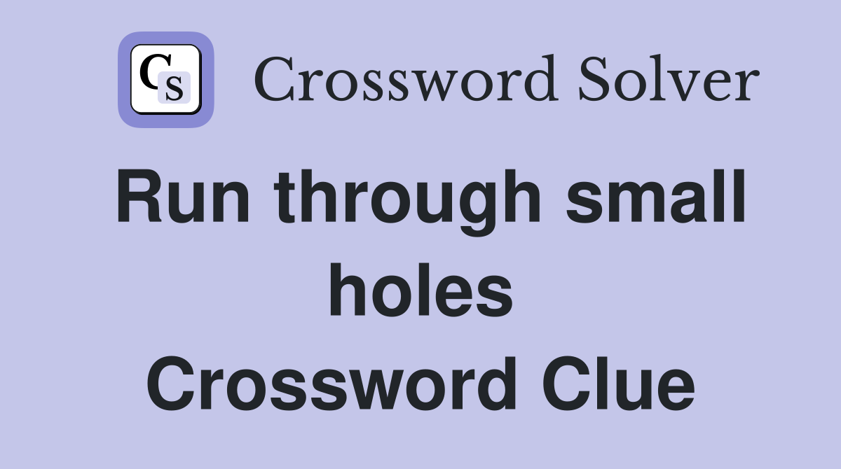 Run through small holes Crossword Clue