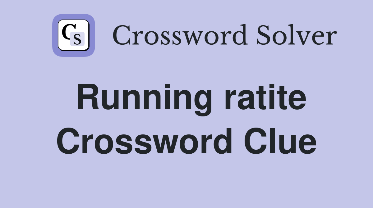 Running ratite Crossword Clue