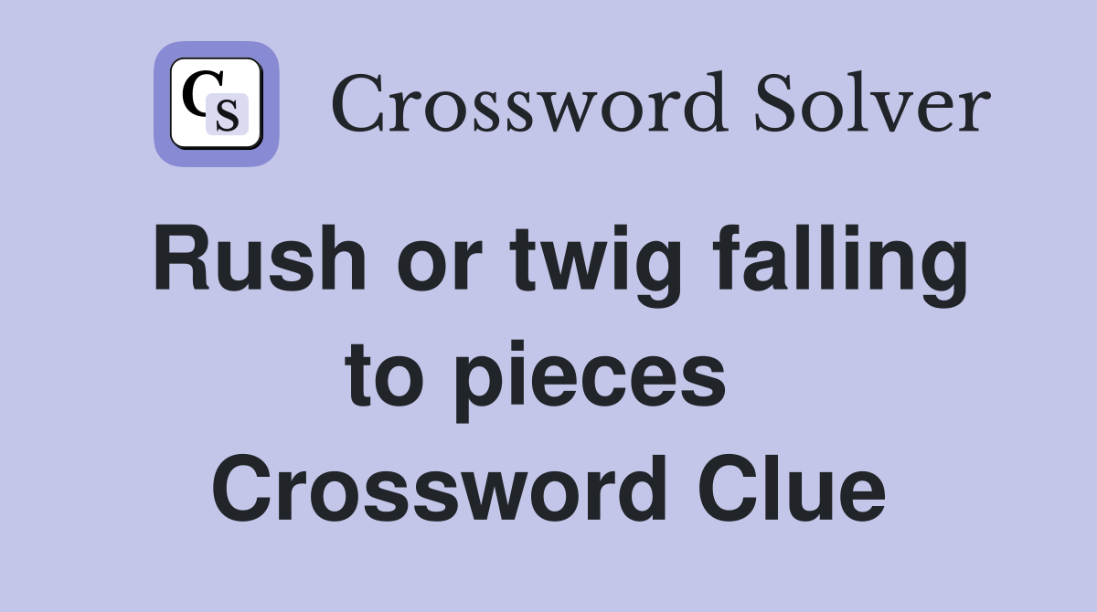 Rush or twig falling to pieces  Crossword Clue
