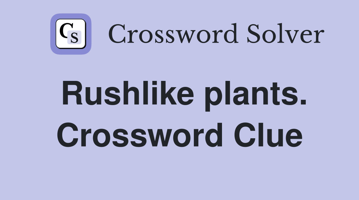 Rushlike plants. Crossword Clue